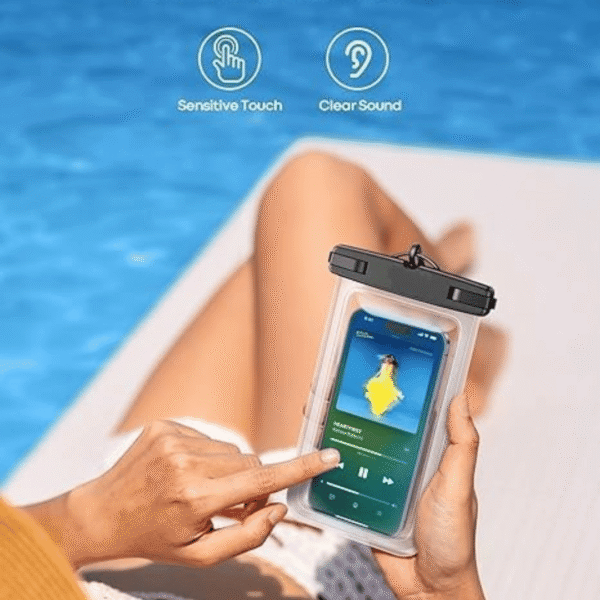 PulGos Plastic Universal Water Proof Dry Bag Cover for Phone 4 PulGos Plastic Universal Water Proof Dry Bag Cover for Phone A– Big Size Waterproof Phone Cover, (Pack of 1)