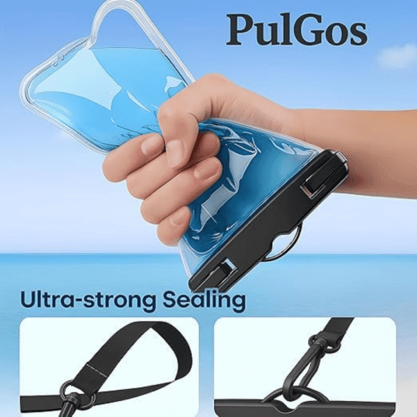 PulGos Plastic Universal Water Proof Dry Bag Cover for Phone 6 PulGos Plastic Universal Water Proof Dry Bag Cover for Phone A– Big Size Waterproof Phone Cover, (Pack of 1)