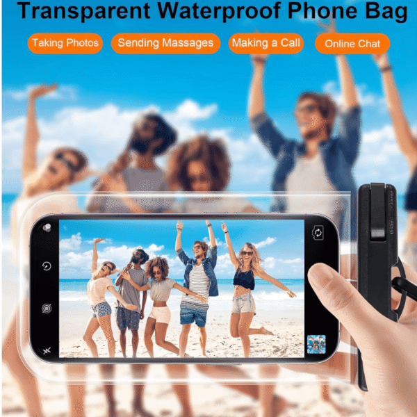 PulGos Plastic Universal Water Proof Dry Bag Cover for Phone 7 PulGos Plastic Universal Water Proof Dry Bag Cover for Phone A– Big Size Waterproof Phone Cover, (Pack of 1)