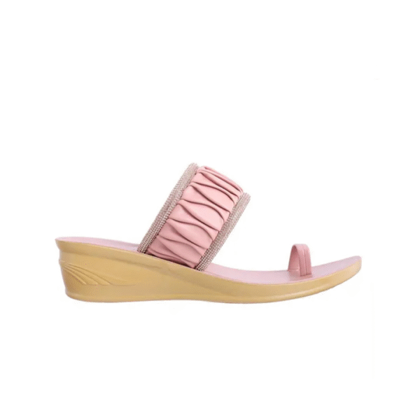 Women Embellished Strap Toe-Ring Wedges 1 Women Embellished Strap Toe-Ring Wedges Heavy Heeled Sandal, (Ladies Juta) Colour- Peach, Size: 7 UK