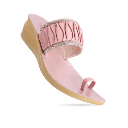 Women Embellished Strap Toe-Ring Wedges Heavy Heeled Sandal