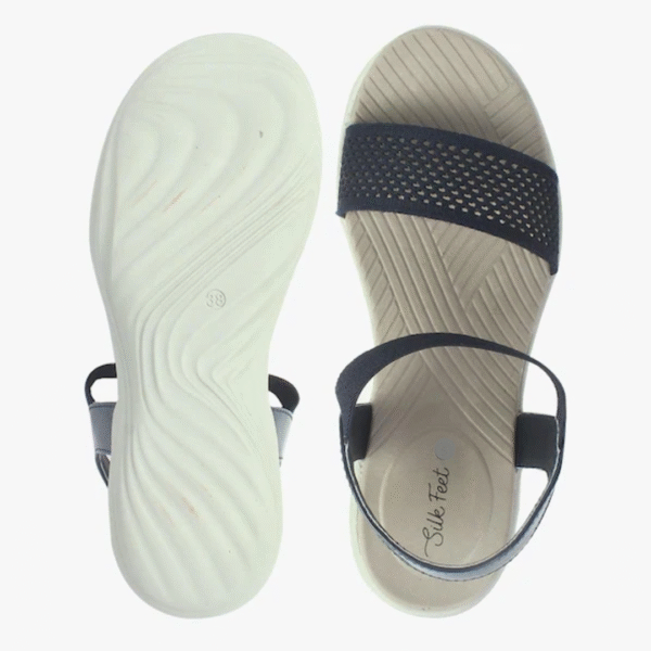 Women Open-Toe Slingback Wedges Heeled Sandal,(Ladies Juta) Colour: Navy Blue, Size: 6 UK